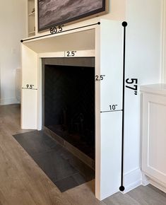 the height of a fireplace is shown in this living room