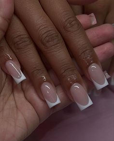 White Tips, Her Nails, French Acrylic Nails, Short Acrylic Nails Designs, Pink Acrylic Nails