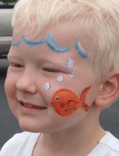 Fish Facial Painting, Face Painting Tutorials, Fish Face, Festival Face