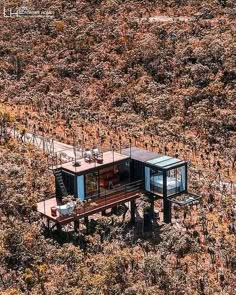 an aerial view of a house in the middle of nowhere