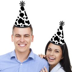 Everyone will be ready to celebrate with the guest of honor when wearing a Cow Print hat. This set of 8 party hats is a great addition to your event and is sure to get everyone smiling – especially the guest of honor! Each Cow Print Cone Party Hat is perfectly themed and has a festive star at the top. Be sure to have your camera ready because these Cow Print hats are going to give you some great photos! Cow Print - Cone Happy Birthday Party Hats: Party hats are fun for all ages! Includes 8 Cone- Cow Print Hat, Hats For Kids, Cow Spots, Birthday Party Hats, Happy Birthday Parties, Big Dot Of Happiness, Kids Hats, Party Photos, Cow Print