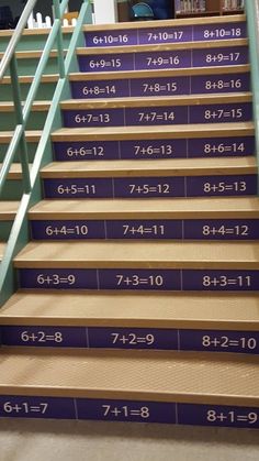 a set of stairs with numbers on them