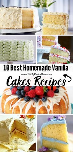 Some of the best homemade vanilla cake recipes, some made from scratch, which i love to do. Frosting to go with them. so tasty for a dessert. Best Homemade Vanilla Cake, Vanilla Dessert Recipes, Vanilla Cake Recipes, Vanilla Cake Frosting, Best Vanilla Cake Recipe, Frosting Ideas, Homemade Vanilla Cake, Vanilla Desserts, Vanilla Birthday Cake