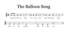 sheet music with the words, the balloon song