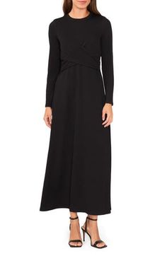 A wrap design at the waist adds just the right touch of structure to this long-sleeve midi dress. 47" length Slips on over head Crewneck Long sleeves Unlined 97% polyester, 3% spandex Machine wash, tumble dry Imported Sleeve Midi Dress, Long Sleeve Midi, Long Sleeve Midi Dress, Nordstrom Dresses, Midi Dress, Slip On, Nordstrom, Long Sleeves, Spandex