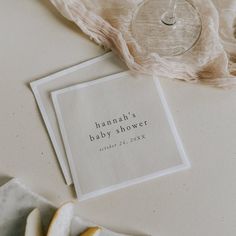 These vintage cream rustic simple baby shower napkins from the Hannah Collection are perfect for a minimalistic baby shower. The neutral cream and gray color design features modern boho unadorned typography with a unique minimalist style.

Personalize your party napkins with the name of the mom-to-be and the shower date. Baby Shower Decor Neutral, Beige Baby Shower Ideas, Classy Baby Shower Decorations, Minimalist Baby Shower Ideas, Baby Shower Book Theme, Organic Baby Shower, Chic Baby Shower Ideas, Neutral Baby Shower Ideas, Minimal Baby