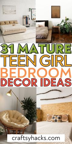 If you are wanting to give your bedroom an mature makeover you need to see these amazing mature teen girl bedroom ideas. Check out these stunning bedroom decor ideas and get inspiration for your own mature teen bedroom. Room Ideas For Tomboys, Moody Teen Girl Bedroom, Bedroom Nature Theme, Young Woman Bedroom Ideas, Hip Bedroom, Young Woman Bedroom, Young Adult Bedroom, Cream Bedroom Ideas, Bedroom Makeover Diy