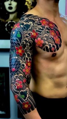 Traditional Japanese Tattoo Sleeve, Japanese Wave Tattoos, Lovely Tattoo, Japanese Leg Tattoo, Tattoo Japan, Koi Tattoo Sleeve, Tattoo Homme, Tattoos Japanese, Japanese Tattoos For Men