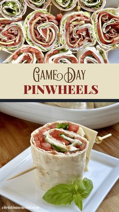 some food that is on a plate and in the background are rolls with spinach leaves