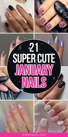 January Nails Acrylic Short, Light Pink And Gray Nails, Cute January Nails Square, Winter Nails January 2024, Nails Acrylic January Colors, New Years Nails Almond Shape Short, January Dip Nails Ideas 2024, January Nail Inspo Square