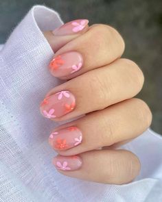 Barbie Nails Easy Abstract Nails, Trending Nail Styles, Short Gel Nails, Her Nails, Floral Nails, Dream Nails, Nails Done