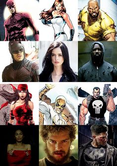 many different pictures of the characters in wolverine and black widow movies, including iron man