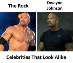 the rock, dwayne johnson and celebrities that look alike together