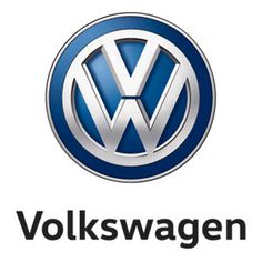 the volkswagen logo is shown in blue and white