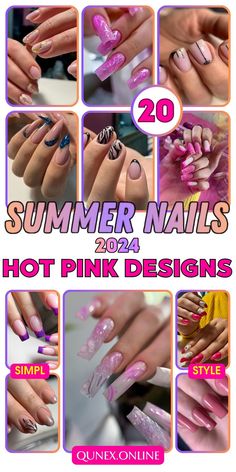 Find your summer nails inspiration hot pink themed! Dive into a world of vibrant shades, cute designs, and trendy nail art ideas for the season. Nails Inspiration Hot Pink, Hot Pink Nails Almond, Hot Pink Nails Ideas, Summer Hot Pink Nails, Hot Pink Nail Polish, Pink Nails Ideas, Summer Nails Inspiration, Bright Pink Nails, Soft Pink Nails