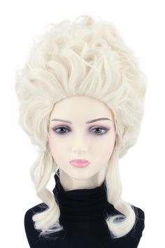 PRICES MAY VARY. Authentic Medieval Look: Capture the essence of a regal queen with this blonde, curly beehive wig inspired by vintage palace styles. Versatile Costume Accessory: Perfect for Halloween, cosplay, or theatrical performances, this wig adds a touch of historical flair. Durable Synthetic Fibers: Crafted from high-quality synthetic fibers for a natural look and feel that lasts through multiple wears.The curly texture is easy to style and mold to achieve desired looks. ONE SIZE FITS MOS Colonial Wigs, Medieval Queen, Vintage Palace, Free Wig, Queen Costume, Curly Waves, White Blonde, Mesh Cap, Costume Wigs