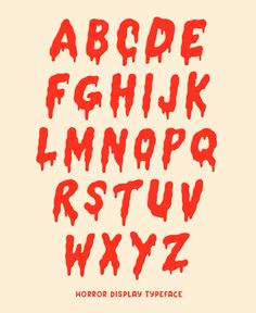 the font and numbers for horror display typeface