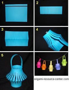 instructions to make an origami lantern