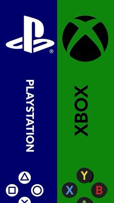 an image of two different logos for the playstation and psx console game system, one with