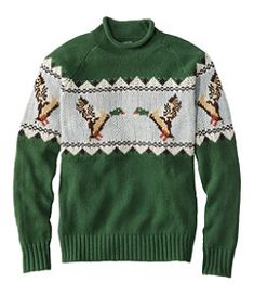 #LLBean: Men's Signature Organic Cotton Rollneck Sweater, Fair Isle Rollneck Sweater, Novelty Sweater, Organic Cotton Yarn, Roll Neck Sweater, Kids Outerwear, Fair Isle Sweater, Style Cardigan, Mallard, Slim Fit Men