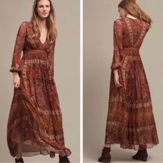 Beautiful Maxi Dress Nwt Size 10. With Warm Earthy Tones ,Bohemian Type Design & Side Zip. This Beauty Can Be Dressed Up With Heels/Booties Or Worn More Casually With Sandals/Flats. Dress Has Been Kept In A Smoke/Pet Free Home. Offers Welcome Boho Halter Top, Halter Top Maxi Dress, Anthropologie Maxi Dress, Multicolor Maxi Dress, Maxi Dress Long Sleeve, A Line Maxi Dress, Maxi Dress Long, Beautiful Maxi Dresses, Maxi Sundress