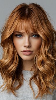 Flattering Copper Blonde Side-Part Bob for Square Faces 🔲 Copper Bob Hair, Hair Colors For Fall, Red Hair With Bangs, Hair Color Swatches, Copper Blonde Hair, Fall Blonde Hair Color, Blonde Hair Colors, Chemo Hair