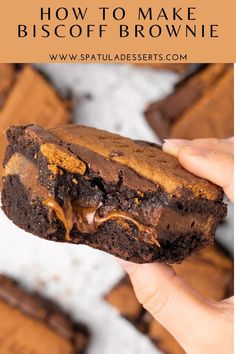 Fudgy Biscoff Brownie Brownies Video, Biscoff Butter, Biscoff Brownies, Biscoff Recipes, Biscoff Cookie Butter, Gooey Brownies, Biscoff Spread, Biscoff Cookies, Cookie Spread