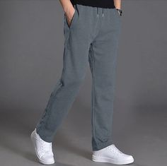 Men's Sweatpants Trousers Casual Pants Straight Leg Sweatpants Pocket Drawstring Elastic Waist Plain Comfort Sports Outdoor Casual Daily Fashion Streetwear Black Navy Blue Micro-elastic 2024 - $13.49 Workout Sweatpants, Joggers Men, Sports Trousers, Cooler Look, Running Pants, Sports Pants, Loose Pants, Men's Knit