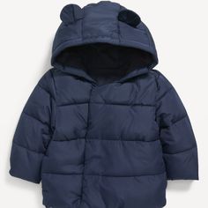 Old Navy Toddler Boys Puffy Jacket Navy Blue Brand New With Tags My Little One Grew Before He Could Wear It. My Loss Your Gain.. Size 6-12 Months Baby Fashion Summer, Baby Boy Coat, In The Navy, Hooded Puffer Jacket, Navy Baby, Carters Baby Boys, Wishes For Baby, Puffy Jacket, Baby Winter