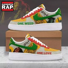 Bob Marley One Love Air Force 1 Shoes Sneaker Immerse yourself in the vibrant world of streetwear with the Bob Marley One Love Air Force 1 Shoes Sneaker, a remarkable tribute to the iconic reggae legend. Combining the rich cultural heritage of Bob Marley with the timeless design of Nike’s Air Force 1, these **sneakers** are more than just footwear; they represent a lifestyle, an artistic expression, and a celebration of the unifying theme of “One Love.” Crafted with meticulous attention to detai Bob Marley One Love, Rastafarian Culture, Reggae Festival, Love Slogan, Air Force 1 Shoes, Intricate Artwork, Jamaican Culture, Jordan 13 Shoes, Gangsta Rap