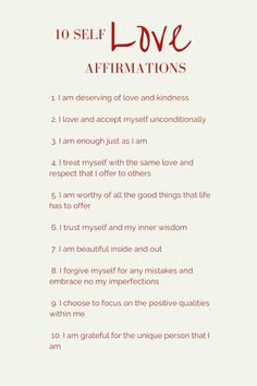 a poem with the words to self love affirmations