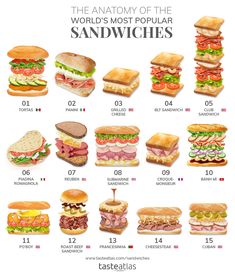 the anatomy of the world's most popular sandwiches