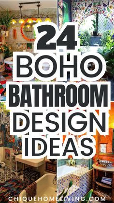 bathroom design ideas with the title 24 boho bathroom design ideas