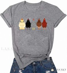 Lasaky - Laid-Back Farm Fresh Fashion Fusion Country Casual, Chicken Shirts, Animal Sweatshirt, Loose Pullover, Comfort Wear, Round Neck Tops, Fashion Line, Cute Tshirts, Casual Tee