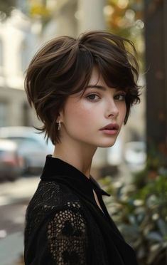 Growing Out Bangs, Shaggy Hair, Shag Haircuts, Style Goals, Hair With Bangs, Shag Haircut, Short Wavy, Pixie Haircuts