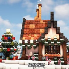 Minecraft Creative Ideas, Cozy Christmas Cottage, Hardcore Minecraft, Aesthetic Minecraft Builds, Cottage Minecraft, Cottagecore Minecraft, Minecraft Theme, Minecraft World