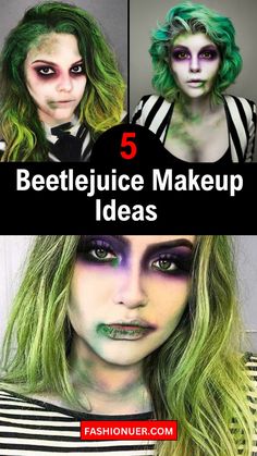 Channel your inner Beetlejuice with these 5 mesmerizing makeup ideas! Perfect for springtime festivities, these looks capture the essence of the iconic character with a modern twist. #Beetlejuice #MakeupInspiration #SpringBeauty #FantasyMakeup #CharacterInspired #CreativeCosmetics #HalloweenInSpring Women Beetlejuice Costume Diy, Beetlejuice Female Makeup, Girl Beetlejuice Makeup, Easy Beetlejuice Makeup, Beetlejuice Inspired Makeup, Female Beetlejuice Makeup, Beetlejuice Makeup Glam, Beetle Juice Makeup