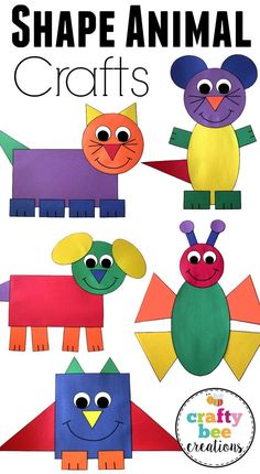 paper cut out animals with the words shape animal crafts