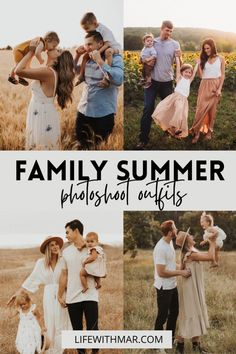 family photos with the words family summer photography gifts