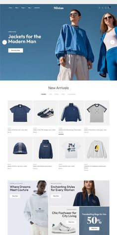 an image of a website page for clothing store