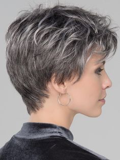 Ellen Wille Wigs | The Spring Hi Wig by Ellen Wille is designed with a natural lace front hairline, allowing you the option to style off the face. Hair Growth Patterns, Grey Hair Wig, Blonde Roots, Short Grey Hair, Hair Cuts For Women, Short Pixie Haircuts, Short Wigs, Crown Hairstyles, Short Bob Hairstyles