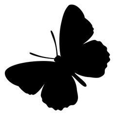 a black and white silhouette of a butterfly on a white background with the words,'i love butterflies'written below it