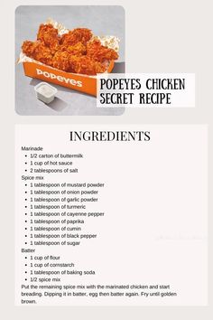 the recipe for pope's chicken secret recipe