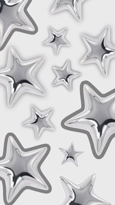 silver stars on a white background