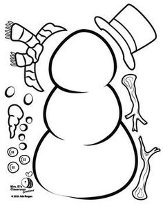 a snowman with hat and scarf on it's head, surrounded by other items