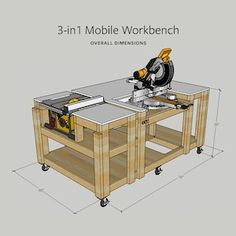 an image of a workbench that is being built with the tools needed to make it