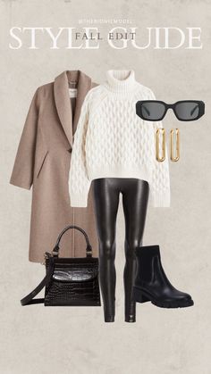 Professional Outfits Autumn, White Sweater Winter Outfit, Capsule Fall Outfits, Fall Outfit Neutral, Neutral Fall Outfits 2023, Outfit Pairing Ideas, Effortlessly Chic Outfits Fall, Winter 2023 Casual Outfits, Women’s Winter Work Outfits