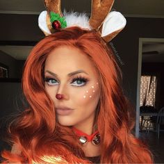 Rudolph Make Up More Xmas Makeup, Christmas Makeup Look, Christmas Sweater Party, Ugly Christmas Sweater Party, Ugly Sweater Party, Holiday Makeup, Halloween Make Up