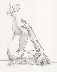 a drawing of two people sitting on the ground