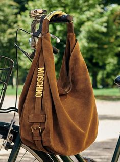 Me Bag, Suede Hobo Bag, Moschino Bag, Lettering Logo, Fancy Bags, Adjustable Belt, Medium Bags, Bag Pattern